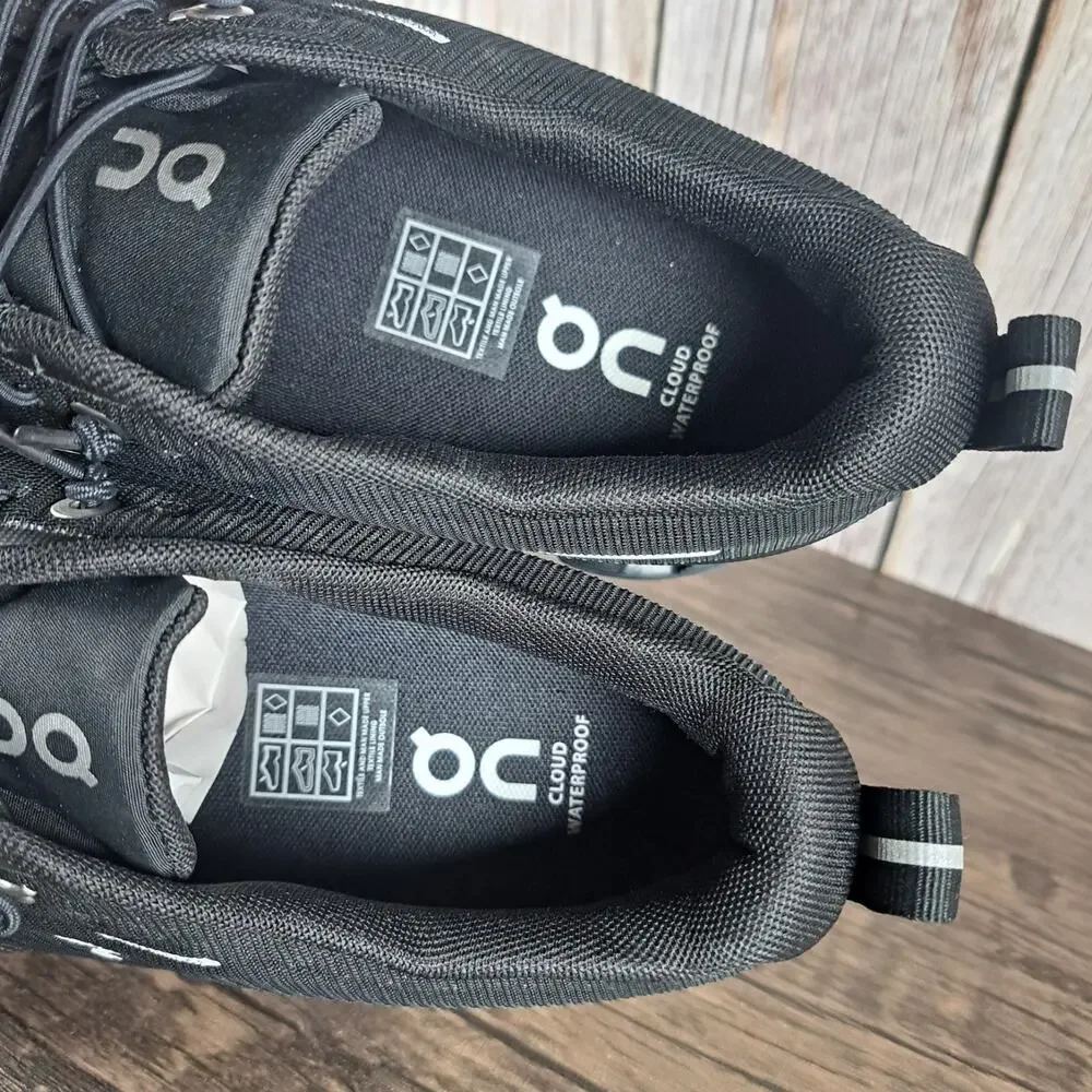 On Cloud 5 Waterproof Running Shoes Men's Sz 8.5 Triple Black (VGC) - Picture 7 of 9